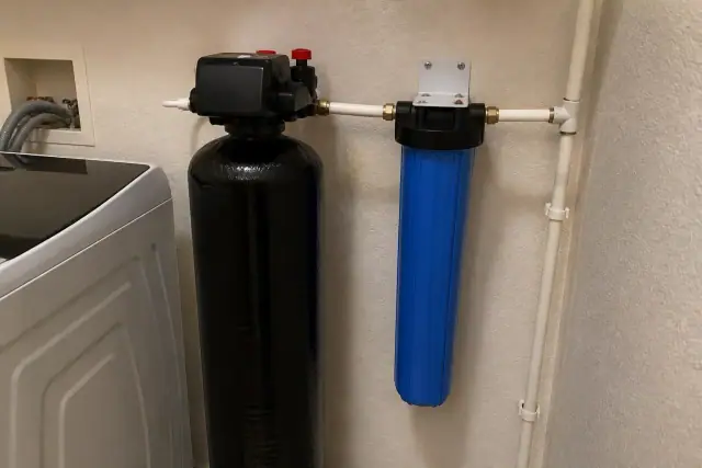 Water filtration system installed in a laundry room in Surprise, AZ.
